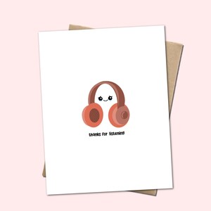 Carte de remerciement de dessin animé kawaii, carte d'écoute de cadeau de remerciement pour le soutien - Gratitude pour la santé mentale, amitié