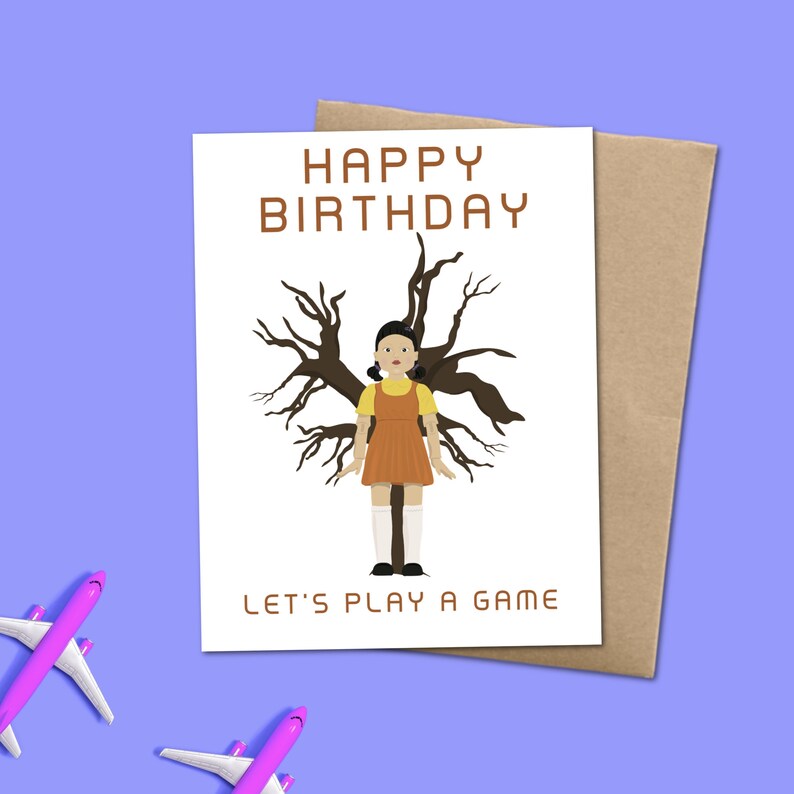 Joyeux Anniversaire Jouons A Un Jeu Squid Game Carte De Etsy Canada