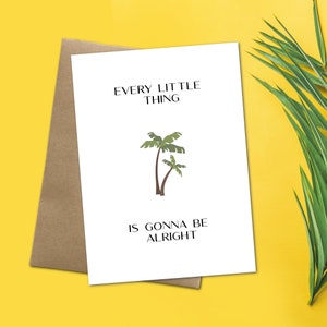 Design tropical, carte de voeux sans soucis - Sympathie, anniversaire, juste parce que