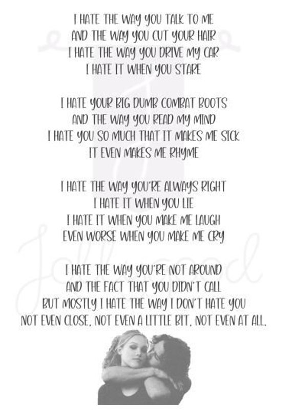 10 things I hate about you quote Kat Straford Print Etsy