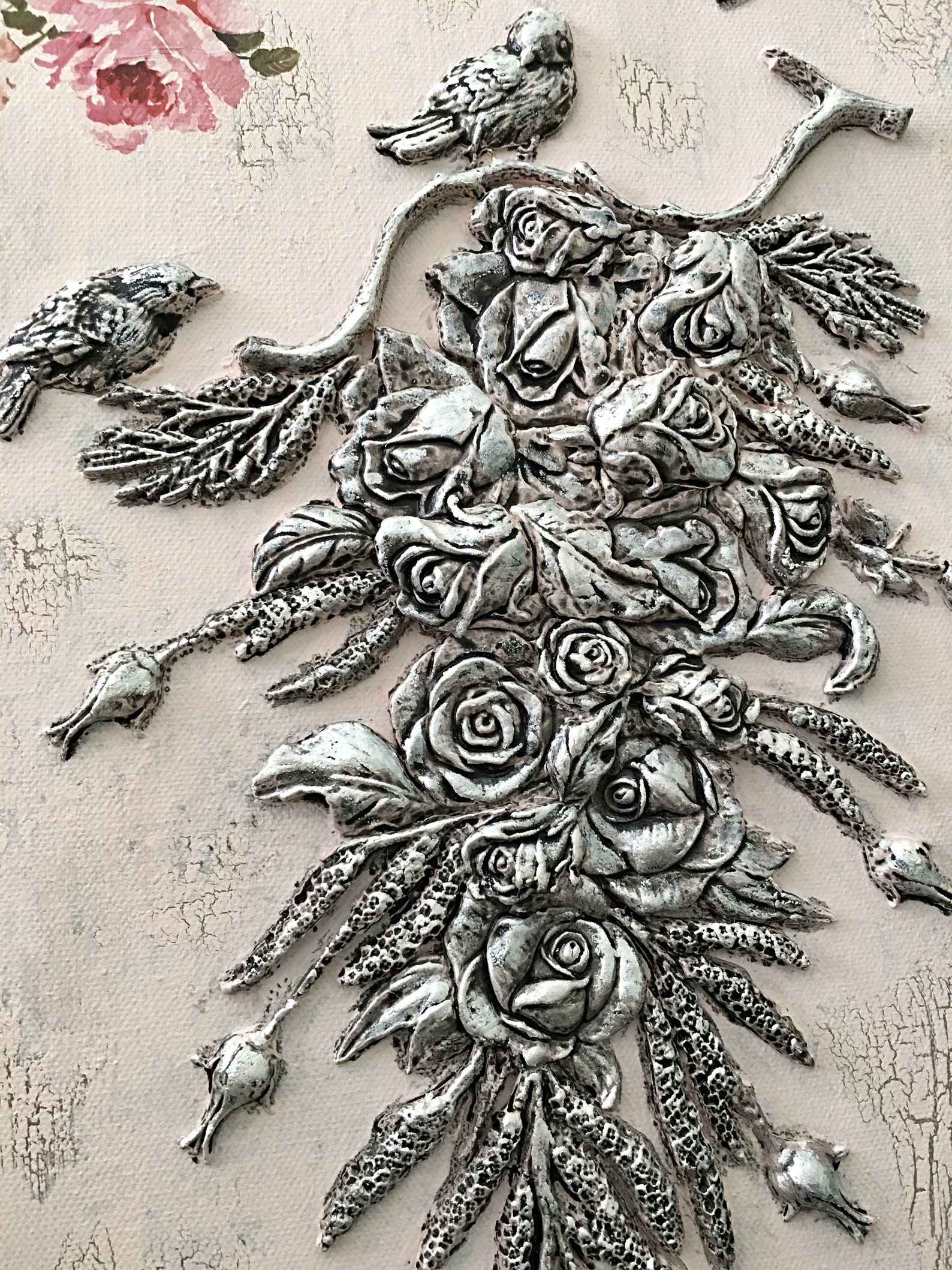 3D Wall Art Floral Wall Decor French Flowers Painting Etsy