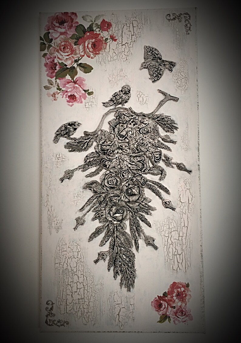 3D Wall Art Floral Wall Decor French Flowers Painting Etsy