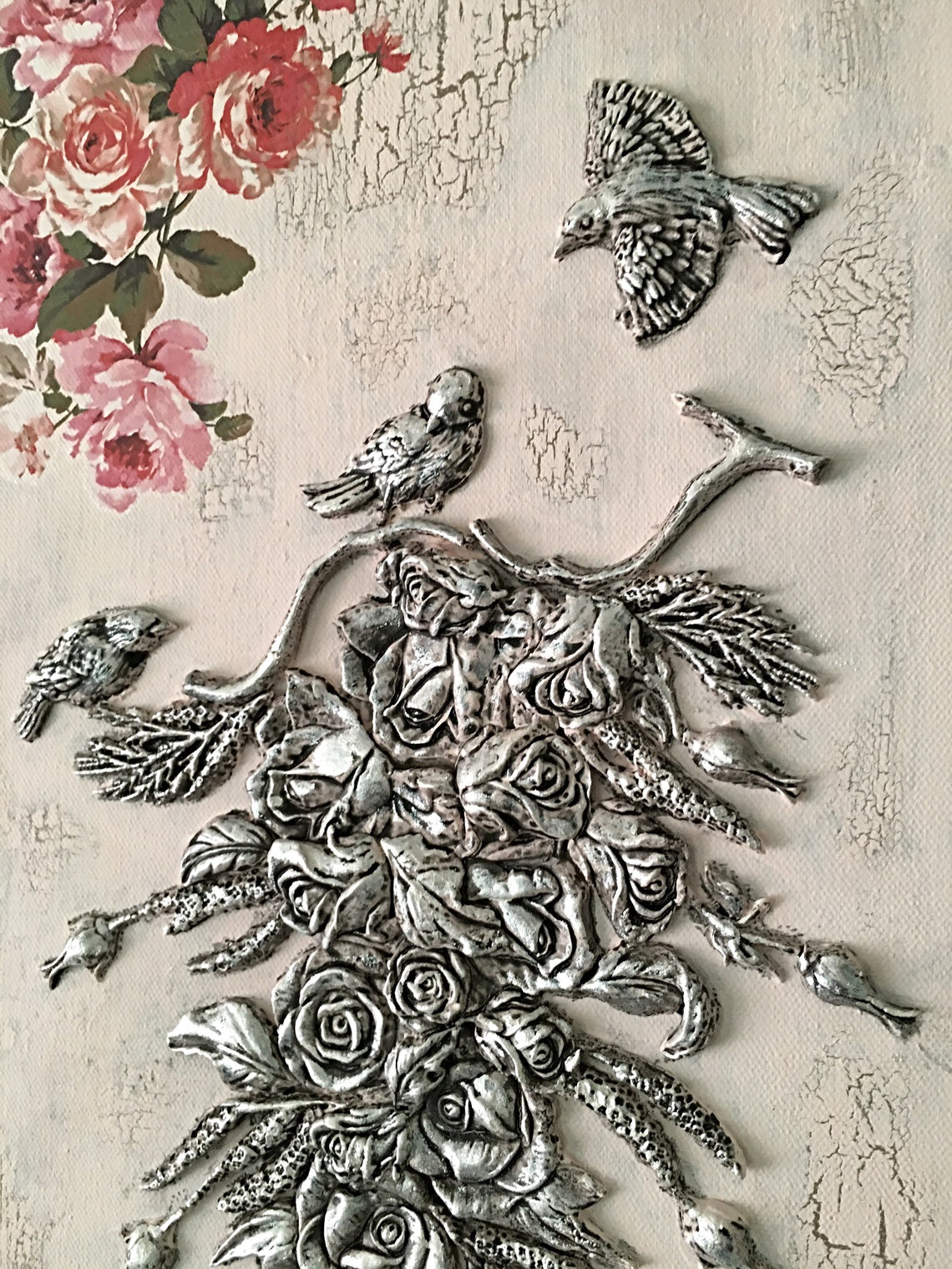 3D Wall Art Floral Wall Decor French Flowers Painting Etsy