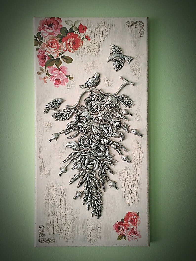 3D Wall Art Floral Wall Decor French Flowers Painting Etsy