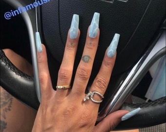 Baby Blue Nails Etsy Baby Blue Nails Etsy