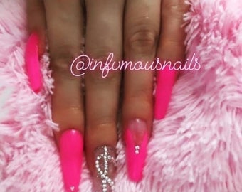 Boss Barbie Hot Pink Press on Nails | Glue On Nails | Beauty | Cosmetics