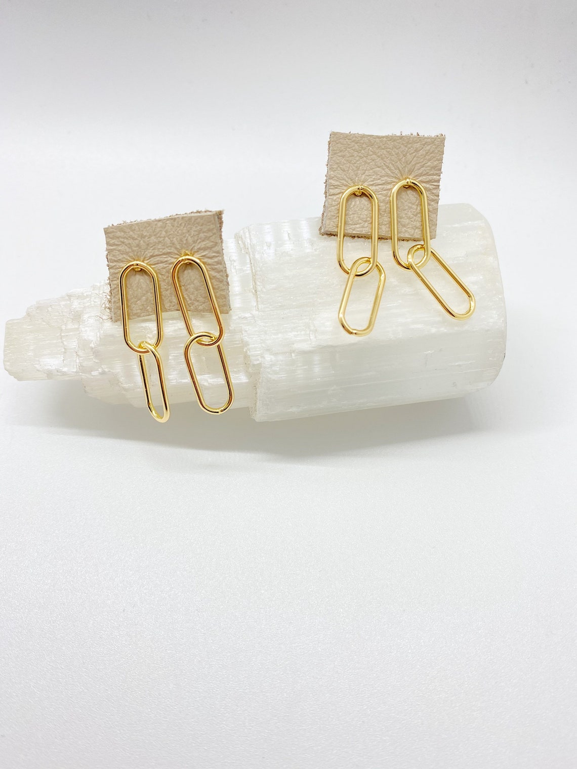 Paperclip earrings 18K gold filled Etsy