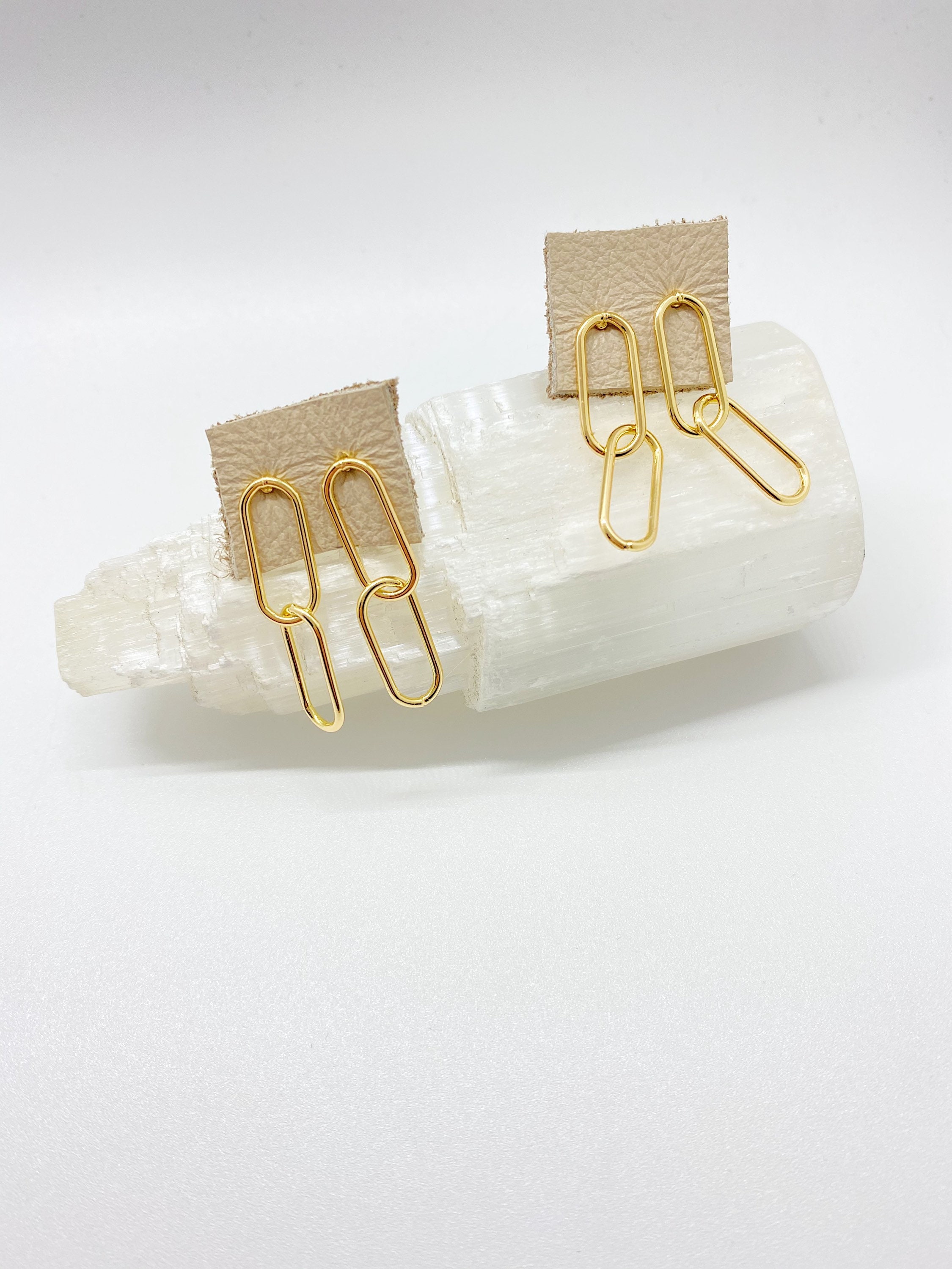 Paperclip earrings 18K gold filled Etsy