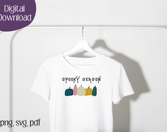 Spooky Season Svg / Halloween Vibes Cutfile / Cute Halloween / Ghost Vibes / Svg Pdf Png File Digital Download / SVG Files for Cricut