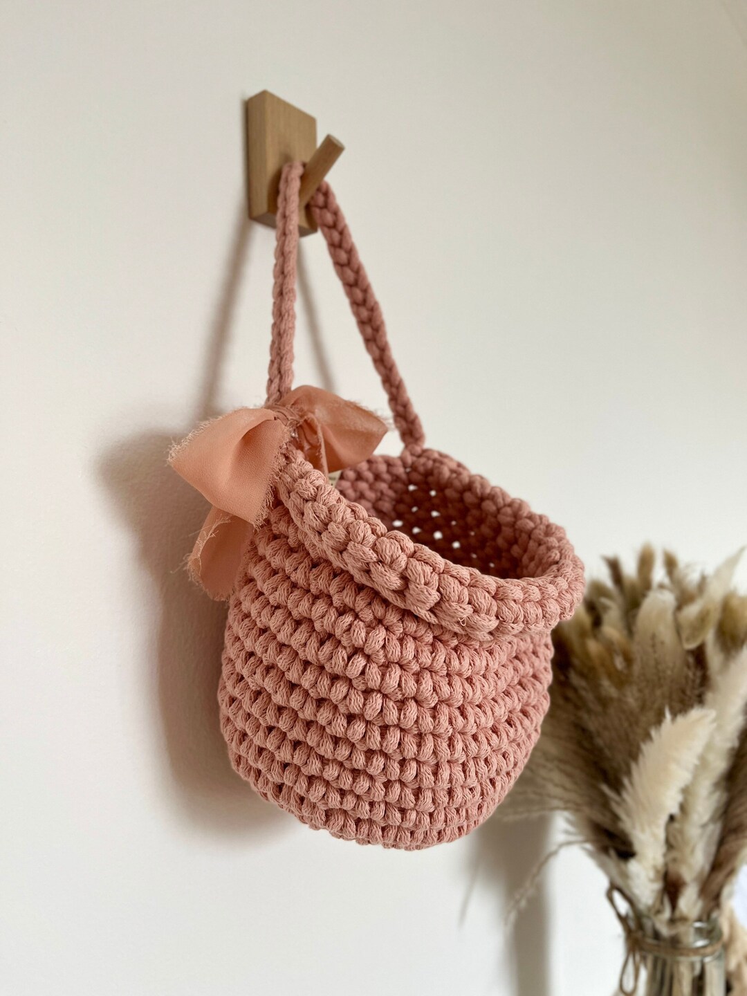 Basket for Toys, Wall Hanging Basket, Handmade Basket, Crochet Basket, Nursery Decor, Baby Room