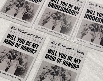Bridesmaid Proposal Magnets Newspaper | Personalized Bridal Party Bachelorette Gifts