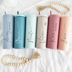 Vaso personalizado / Vaso de dama de honor con pajita / Vasos para vacaciones / Despedida de soltera / Boda / Vaso de cumpleaños / Viaje de chicas