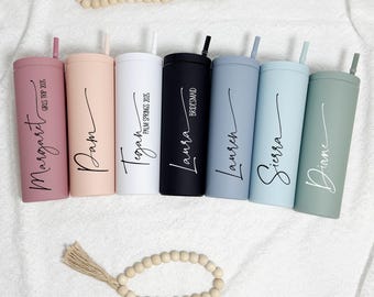 Personalized 18 oz Tumbler with Straw and Lid | Acrylic Tumbler UV Printed with Custom Name