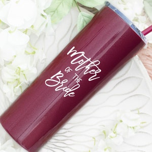 Mother of the Groom Tumbler Mother of the Bride Gift Mother of the Bride Cup Mother of the Groom Gift S2 Glitter Rosewood