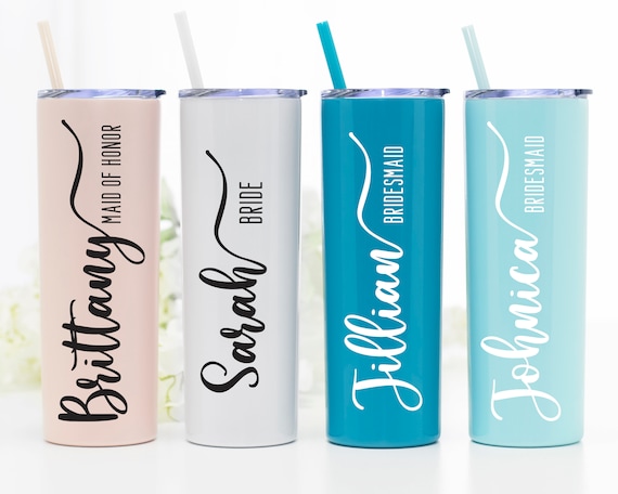 Personalized Bridesmaid Tumbler | Insulated Stainless Steel Cup | Bridal Party Gifts