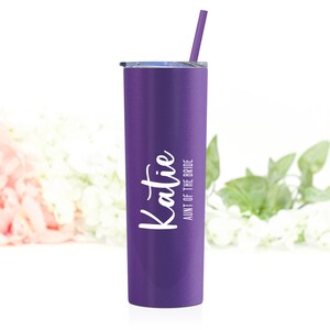 Mother of the Bride Tumbler Mother of the Groom Gift Bridesmaid Tumbler Matron of Honor Gift Maid of Honor Cup Custom Tumbler Matte Grape