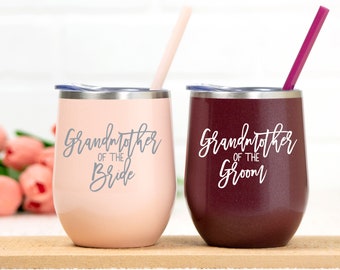 Grandmother of Bride/Groom Stainless Steel Wine Tumbler, Wedding Gift
