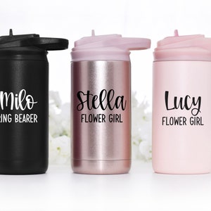 Flower Girl or Ring Bearer Water Bottle | Ring Bearer or Flower Girl Tumbler with Name | Flower Girl Proposal or Ring Bearer Proposal