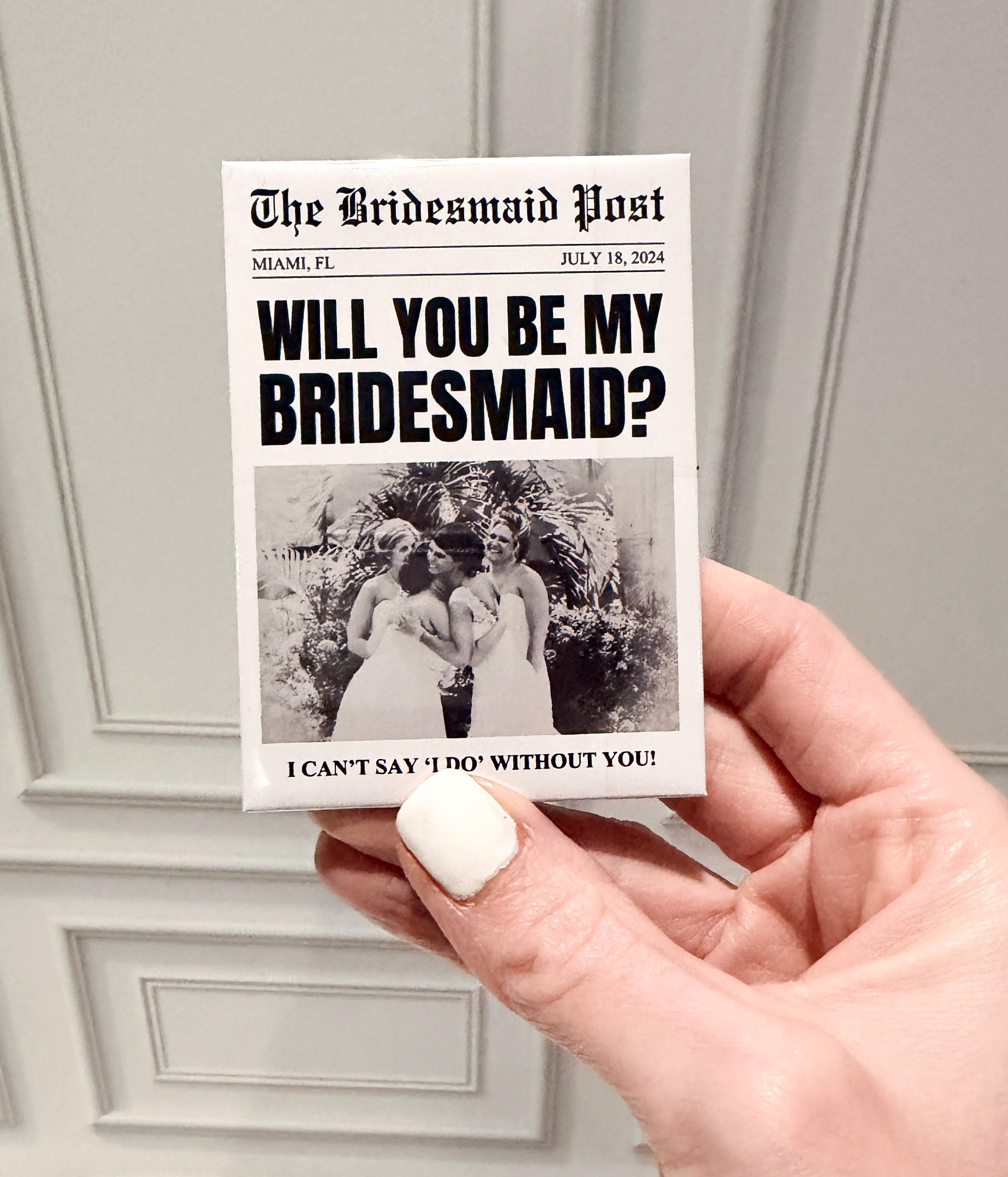 Bridesmaid Proposal Newspaper Magnet