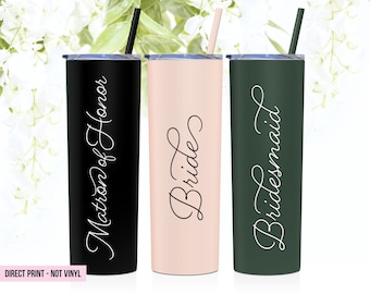 Bridesmaid Tumbler | Maid of Honor Gift | Matron of Honor Tumbler with straw | Bride to Be | Bridesmaid Proposal | Bridesmaid Gift | S7