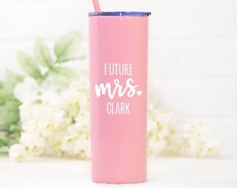 Personalized Future Mrs. Tumbler: Bride-to-Be Engagement Gift