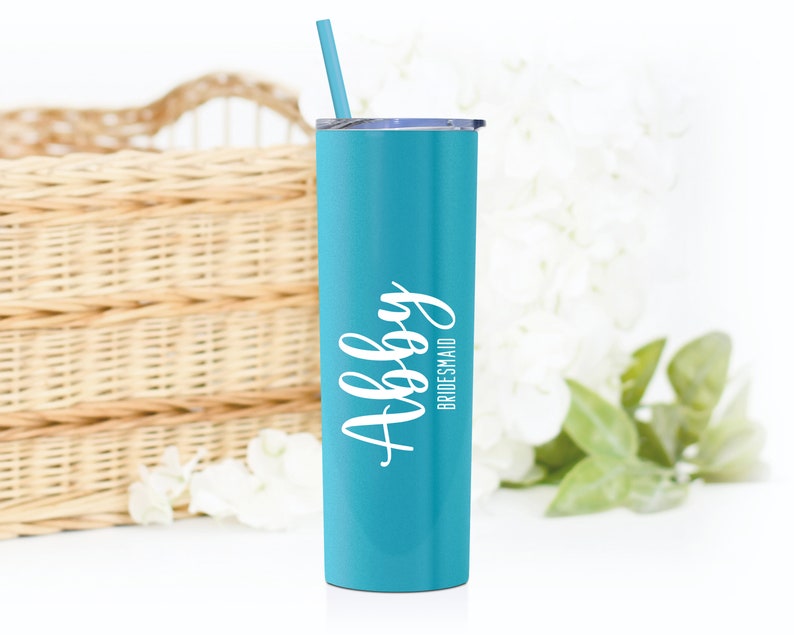 Mother of the Bride Tumbler Mother of the Groom Gift Bridesmaid Tumbler Matron of Honor Gift Maid of Honor Cup Custom Tumbler Matte Caribbean Cool