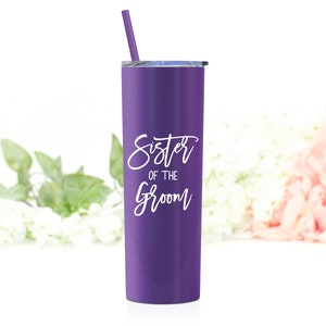 Sister of the Groom Tumbler Sister of the Bride Gift Sister of the Bride Cup Sister of the Groom Gift Gift for Bride's Sister S2 Matte Grape