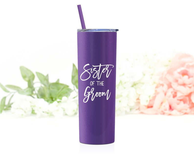 Sister of the Groom Tumbler Sister of the Bride Gift Sister of the Bride Cup Sister of the Groom Gift Gift for Bride's Sister S2 Matte Grape