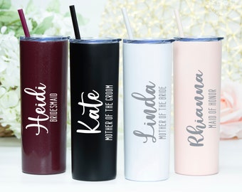 Mother of the Bride Tumbler | Mother of the Groom Gift | Bridesmaid Tumbler | Matron of Honor Gift | Maid of Honor Cup | Direct UV Print