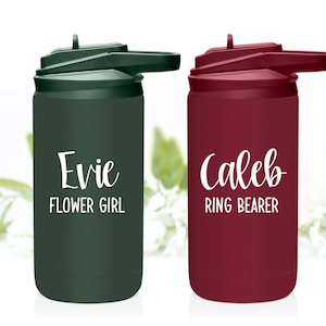 Ring Bearer or Flower Girl Water Bottle | Flower Girl Cup | Flower Girl Gift | Ring Bearer Proposal Gift | Green Flower Girl Tumbler