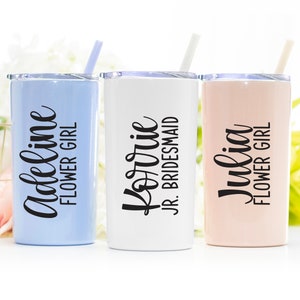 Flower Girl Tumbler Gift for Flower Girl Tumbler with Name Flower Girl Proposal image 3