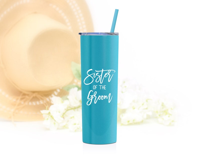 Sister of the Groom Tumbler Sister of the Bride Gift Sister of the Bride Cup Sister of the Groom Gift Gift for Bride's Sister S2 Matte Caribbean Cool