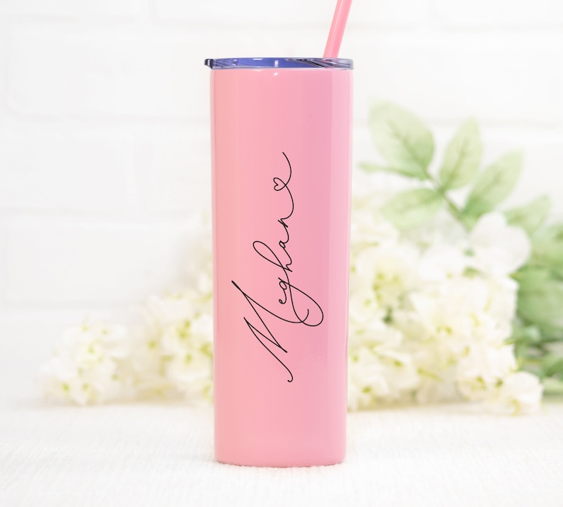 Maid of honor tumbler, matron of honor gift, mother of the bride tumbler, bridesmaid cup with name, gifts for bridesmaids, 20 ounce stainless steel tumbler with lid and straw, personalized with direct UV Print