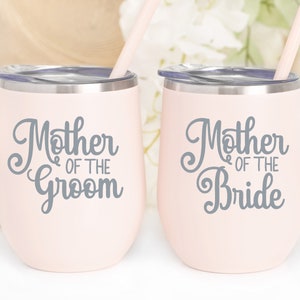 Mother of the Bride or Groom Wine Tumbler, Mother of the Bride or Groom gift, with straw and lid