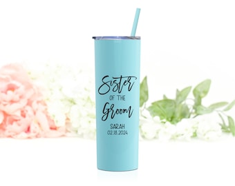 Personalized Sister of the Bride/Groom Tumbler | Wedding Keepsake Gift