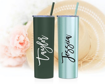 Personalized Tumbler with Straw | Custom Gift for Her | Bridesmaid Gift | Bachelorette Party |  Bridesmaid Tumbler | Birthday Gift
