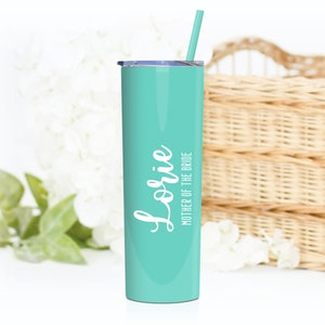 Mother of the Bride Tumbler Mother of the Groom Gift Bridesmaid Tumbler Matron of Honor Gift Maid of Honor Cup Custom Tumbler Mint