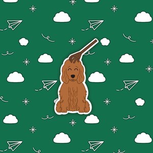 Digby Dog Pushing Daisies Head Scratcher Vinyl Sticker