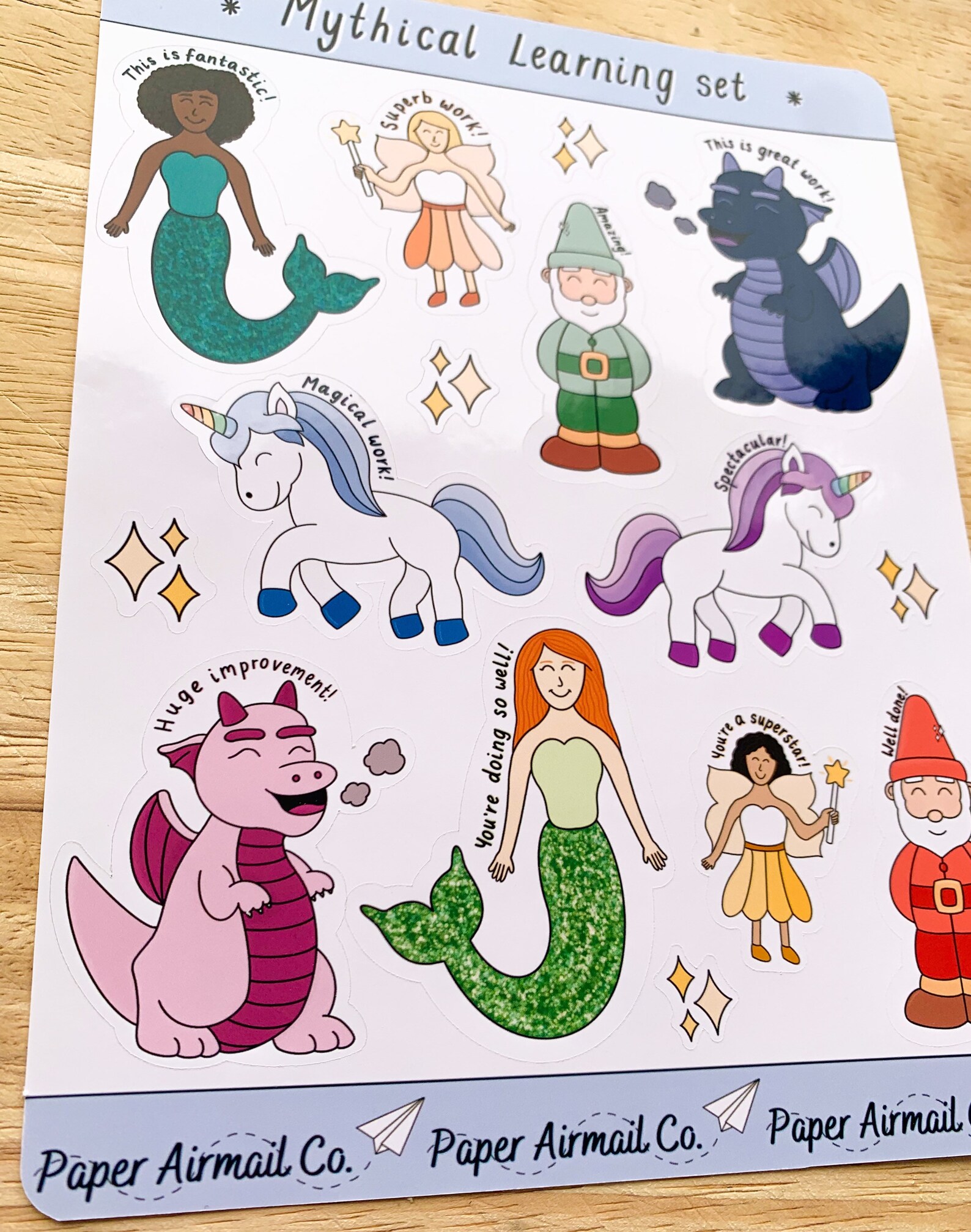 Mythical Creatures Learning Stickers for Kids Parents and | Etsy