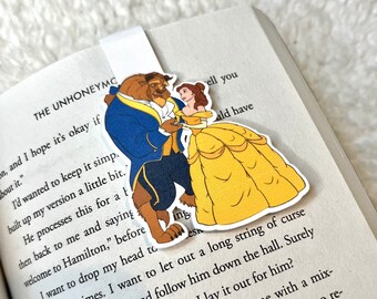 Wooden laser cut disney style bookmark Beauty and the beast.