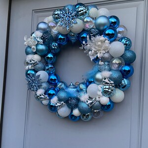 Winter Wreath Snowflake Ornament Wreath Blue Ornament - Etsy