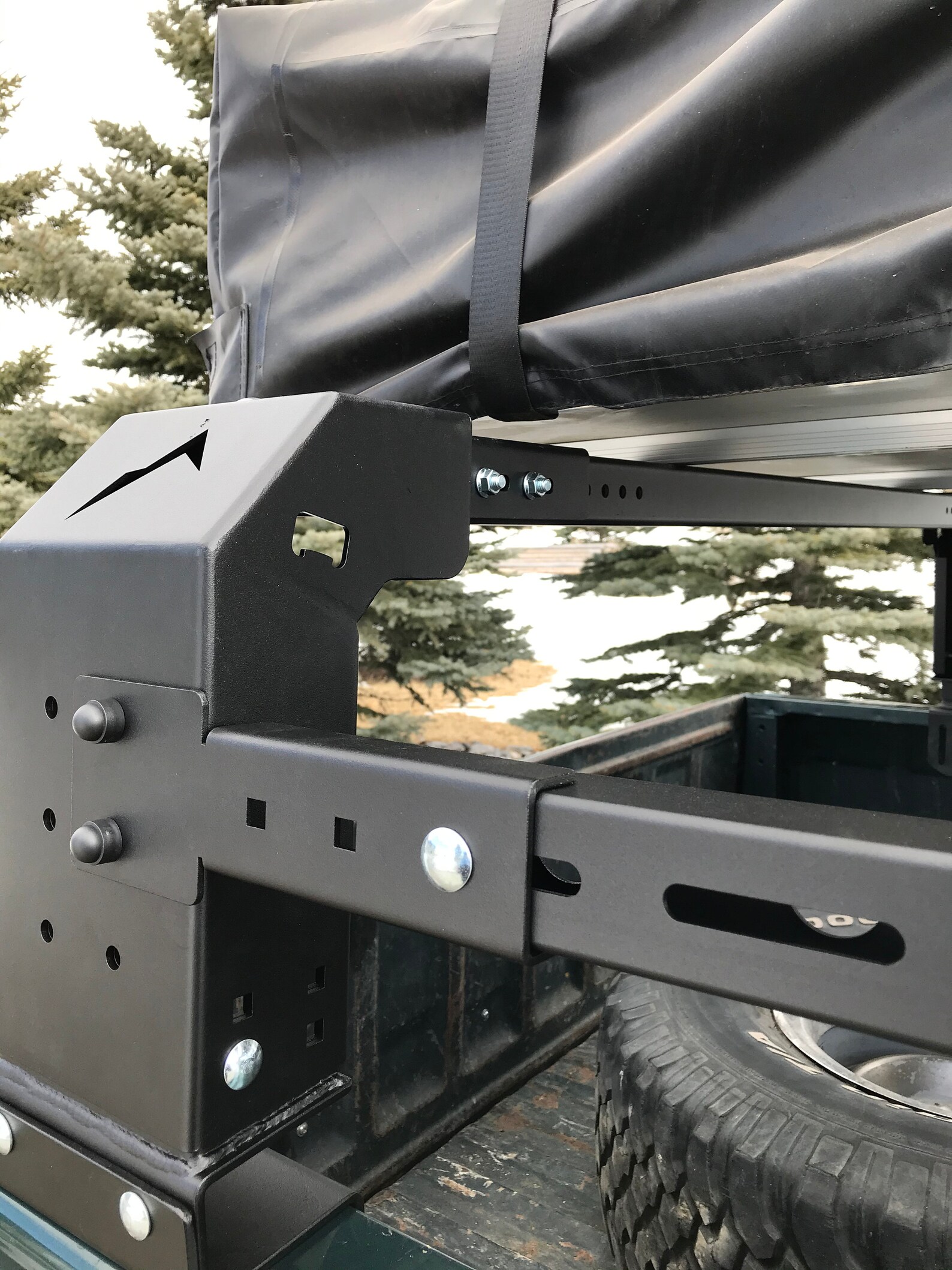 Adjustable Bed Rack, Bed Cage for Roof Top Tent, Truck Mounted Rack