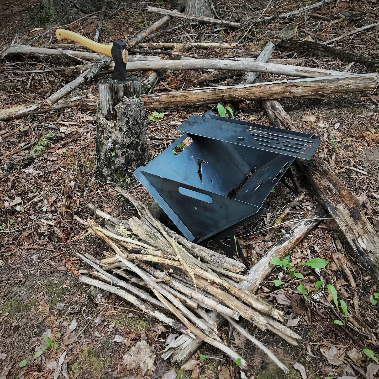 Folding Camping Fire Pit Fold Flat Portable Outdoor Fire Pit Etsy