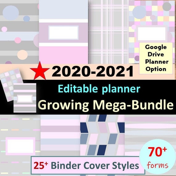 New! Teacher Planner Printable 2020-2021 - Disc Planner - Digital Planner - Editable - Google Slides - Teacher Binder - Artistic