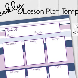 Weekly Lesson Plan Template | Teacher Lesson Planner