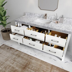 Parker 60 In. W X 22 In. D Single Sink Bathroom Vanity in White With ...