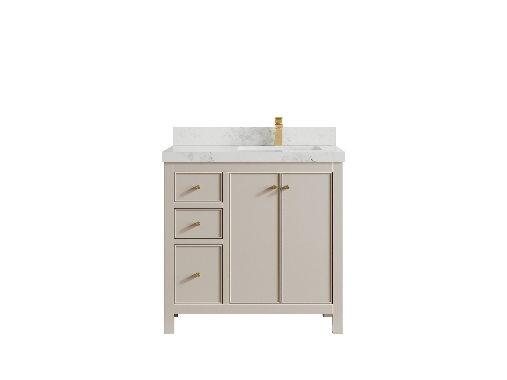 36 In. W X 22 In. D Chicago Right Offset Sink Bathroom Vanity in Fine Grain  With Quartz or Marble Countertop | Modern Vanity - Etsy, image size:2000x1500