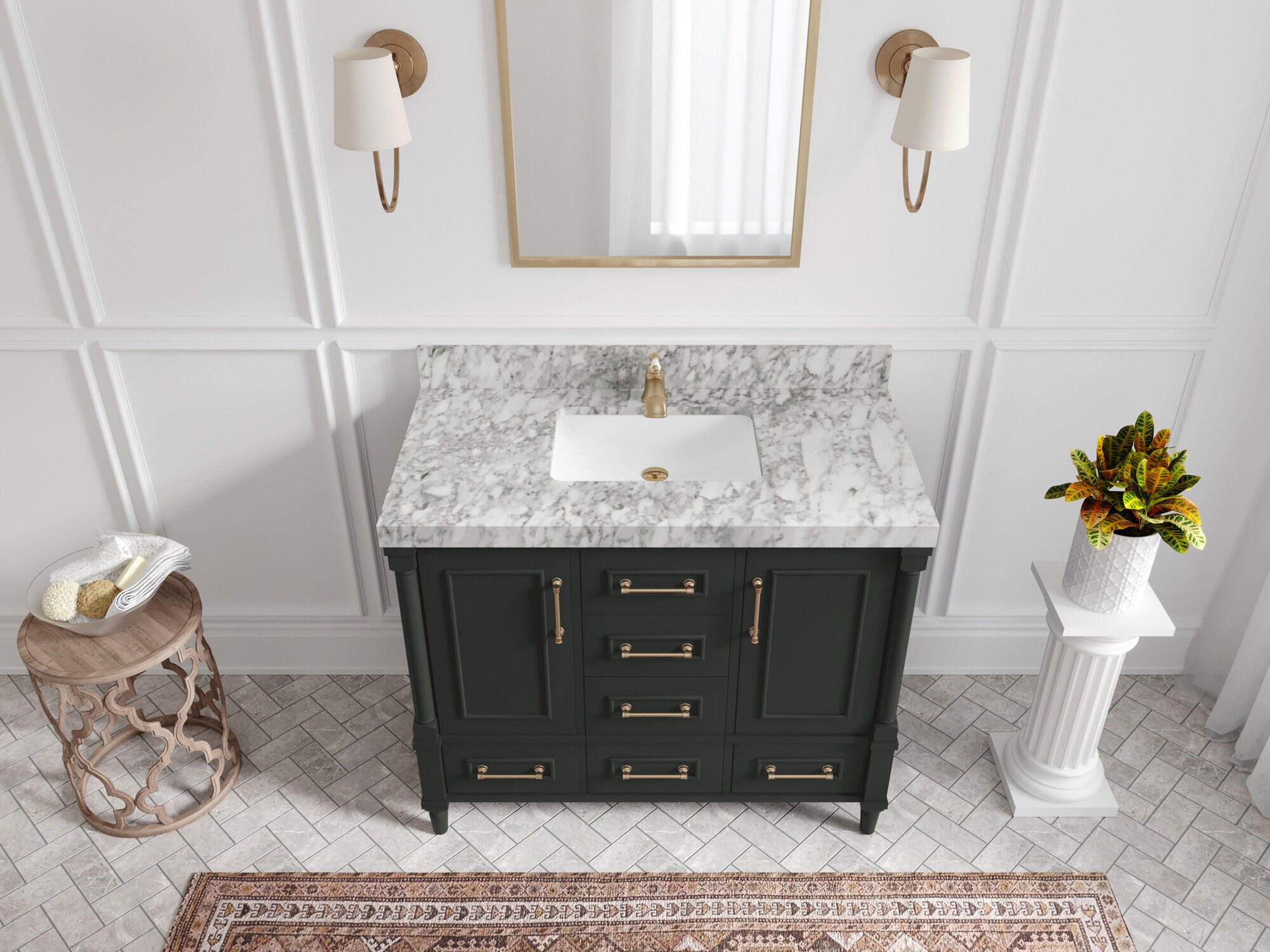 Aberdeen 42 In. W X 22 In. D Single Sink Bathroom Vanity in Blacktop