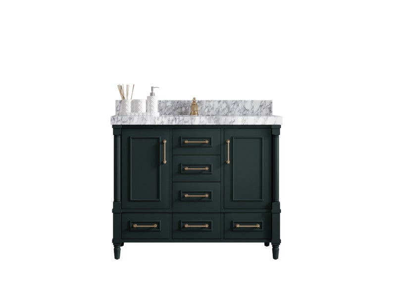 Aberdeen 42 In. W X 22 In. D Single Sink Bathroom Vanity in Dark Forest