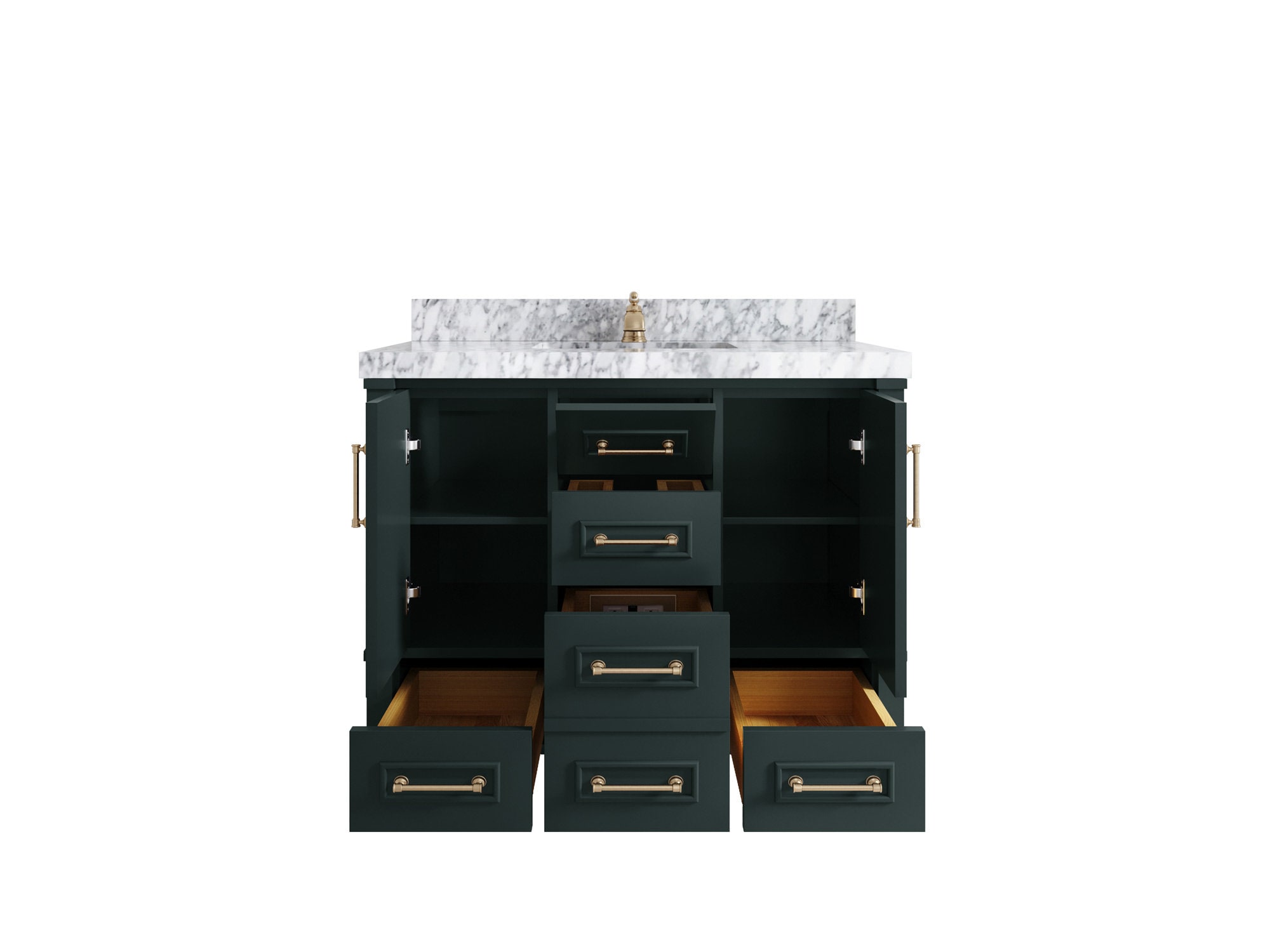 Aberdeen 42 In. W X 22 In. D Single Sink Bathroom Vanity in Dark Forest ...